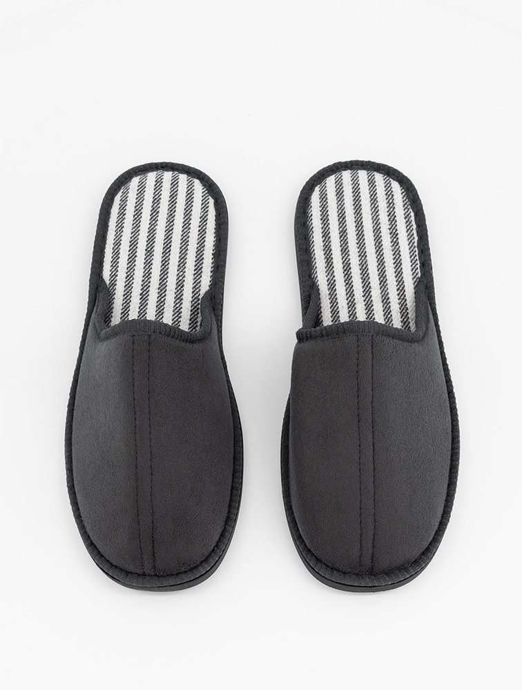 Shop Woolworths Grey Faux Suede Mule Slippers for Men from MyRunway.co.za